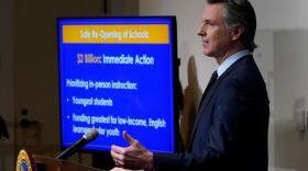 California Gov. Gavin Newsom speaks about his 2021-2022 state budget proposal during a news conference in Sacramento, Calif., on Jan. 8, 2021. On Monday, Jan. 10, 2022, Newsom will unveil his proposed 2022-2023 budget plan.