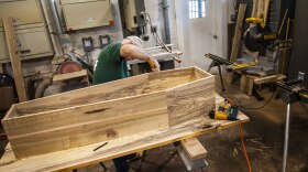 The National Park Service building coffins out of wood from a fallen oak tree that grew on the Manassas National Battlefield Park.