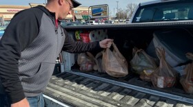 Tim O’Sullivan loads his pickup truck with groceries at Schnucks in Maplewood on Jan. 22, 2026. He remembers paying $2 or less for a dozen eggs before the COVID pandemic.