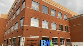 The front of the BWL's headquarters building in REO Town.
