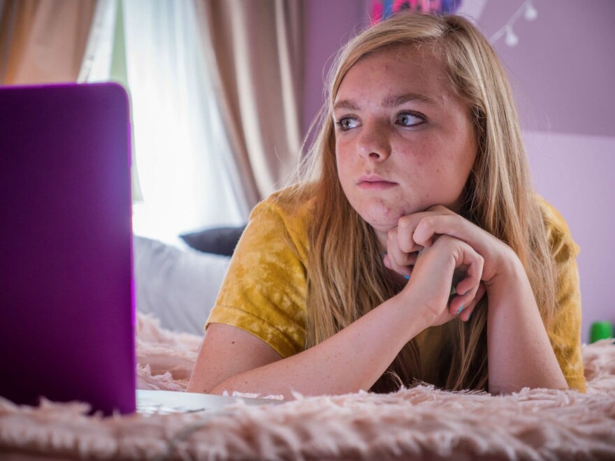 Elsie Fisher in "Eighth Grade." (Courtesy Linda Kallerus/A24)