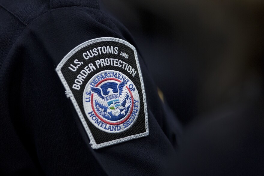 This file photo shows a customs agent's patch for the U.S. Customs and Border Protection agency on Oct. 27, 2017, at John F. Kennedy International Airport in New York.