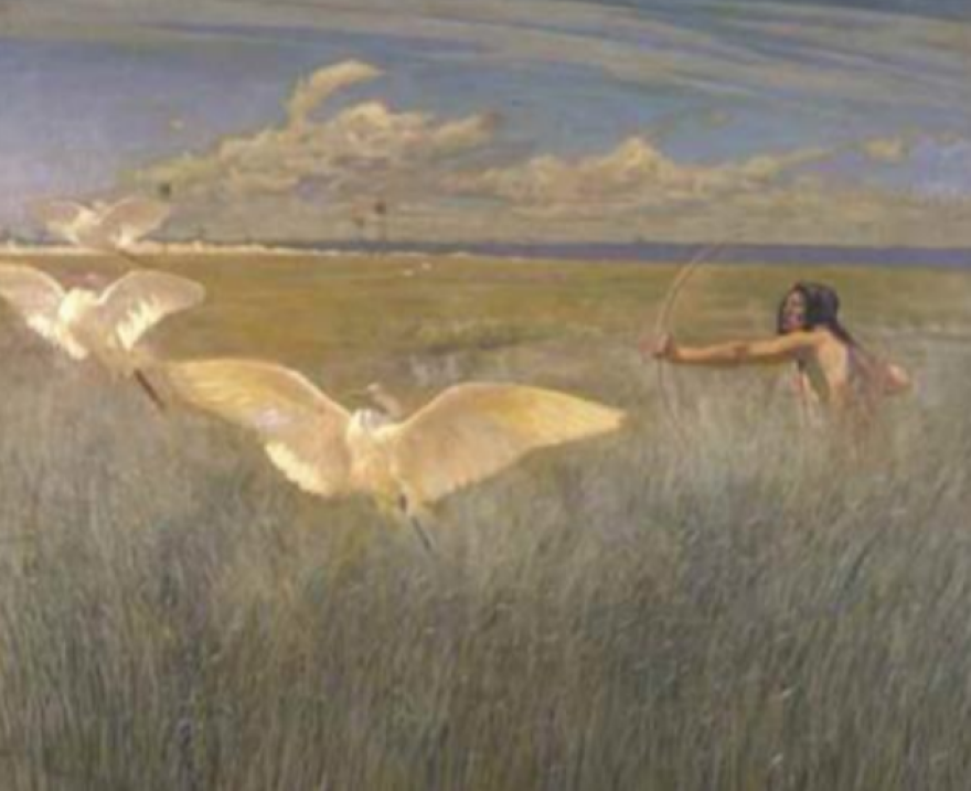 George de Forest Brush, Indian Hunting Cranes in Florida, 1887.