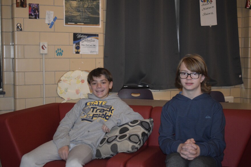 Xavier Davenport, left and Connor Short are students