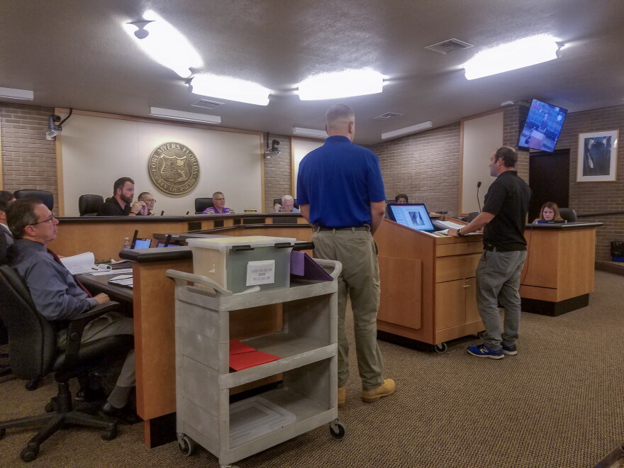 The regional manager of Treetop Development, Naftali Levenbrown, speaks to the city Code Enforcement Board during a special meeting to decide fines for outstanding code violations for the Jones Walker apartment complex.