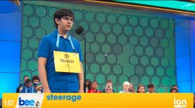 Alachua County student Westin Martin competes in the Scripps National Spelling Bee on Tuesday May 30, 2023. (Photo courtesy of Scripps National Spelling Bee)