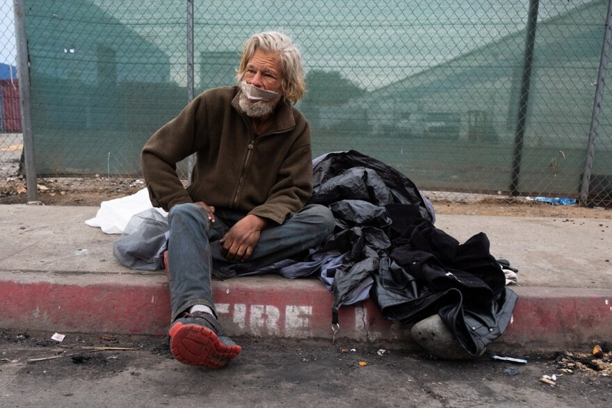 Greg Tarola is shown living unsheltered in Sacramento Tuesday, Nov. 17, 2020.