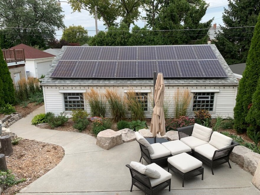 Solar panels on a roof