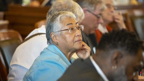 Rep. Susan Ruiz, a Shawnee Democrat, on April 10, 2025, on the House floor. Ruiz, during the first floor debate of the 2026 session, condemned the actions of U.S. Immigration and Customs Enforcement agents, declaring they have no place in Kansas.