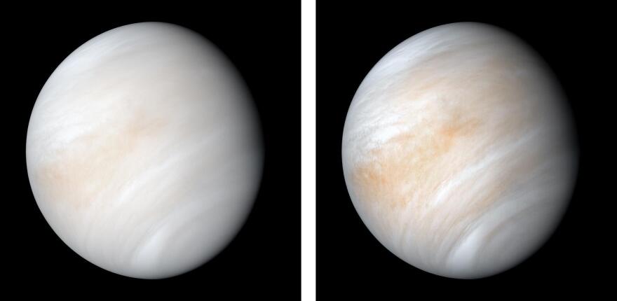 The images used to create this view of Venus were acquired by the Mariner 10 craft on Feb. 7 and 8, 1974. Decades after the Mariner 2 flew by the planet in 1962, much about the planet remains unknown. [NASA]
