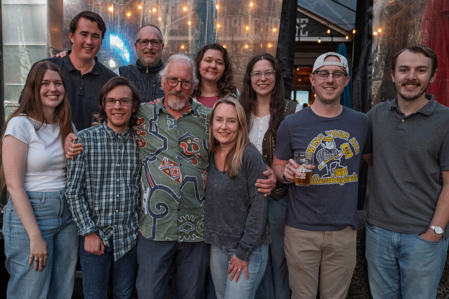 Register Guard staff left-to-right - Miranda Cyr, Alan Torres, Chris Pietsch, Jill Bond, Jarrid Denney, Alec Dietz, Ben Lonergan, Chris Hansen, Haleigh Kochanski and Hannarose McGuinness. Celebrating Chris Pietsch's last day of work as The Register-Guard's multimedia director at the Public House in Springfield, Ore., on Tuesday, September 15, 2026.