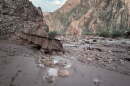 A footbridge rests downstream of Phantom Ranch after severe flooding destroyed infrastructure in Grand Canyon National Park on Aug. 29, 2026.