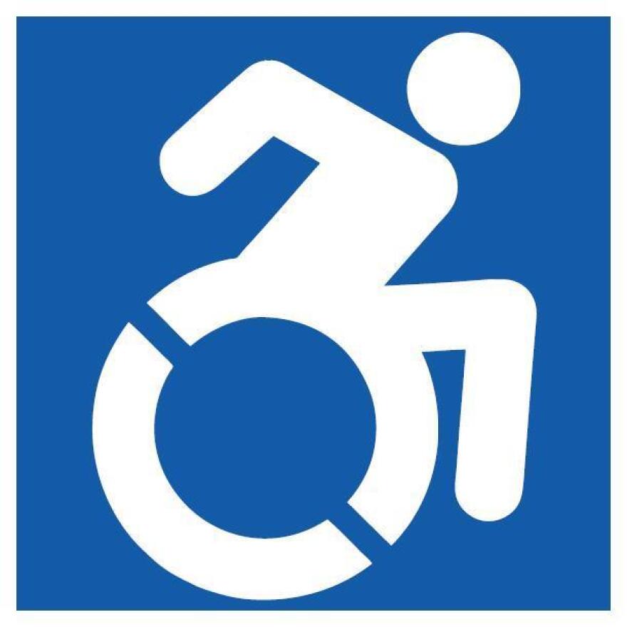 This new handicapped sign will appear in New York City this summer.