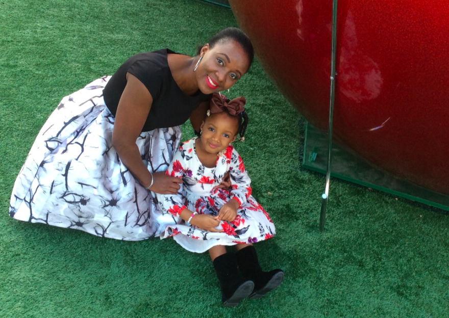 Tatalu Helen Dada poses with her daughter.