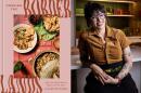 The cover of "Cooking the Borderlands" and author Claudette Zepeda. (Courtesy of Penguin Random House and Johnny Miller)