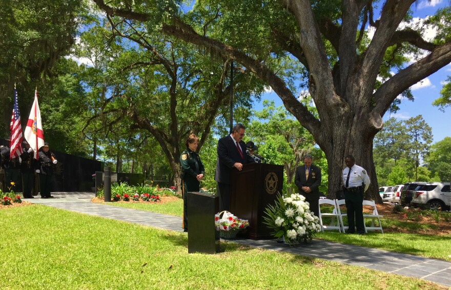 Washington County Sheriff Bobby Hancock leading the invocation.