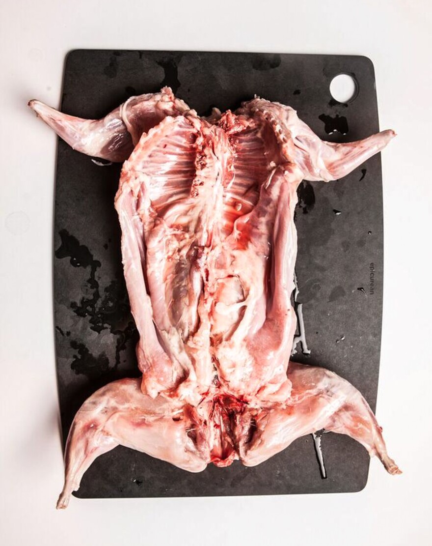 Rabbit, skinned and gutted, and ready to be made into rabbit <em>stifado</em> (a Greek stew with wine and onions) or rabbit ragu with penne and parmesan, a recipe devised by Horsey that has received rave reviews from <em>Ugly Food</em> readers in the UK.