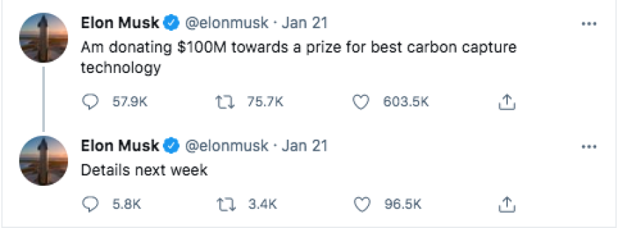 Screenshot of Elon Musk tweet that inspired Gov. Mark Gordon's letter