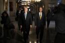 Tennessee Gov. Phil Bredesen, left, and Gov.-elect Bill Haslam walk to a news conference in the Capitol on Wednesday, Nov. 3, 2010, in Nashville, Tenn. (Mark Humphrey/AP)