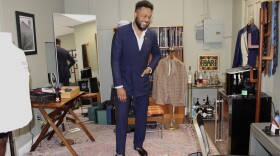 Clothier Nelson T. Sanders Jr. in his suit atelier, Dandy.