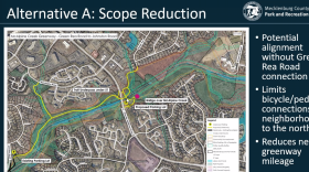 A greenway planned for south Charlotte could see a change like this one in its route after a neighborhood complained about potential traffic.