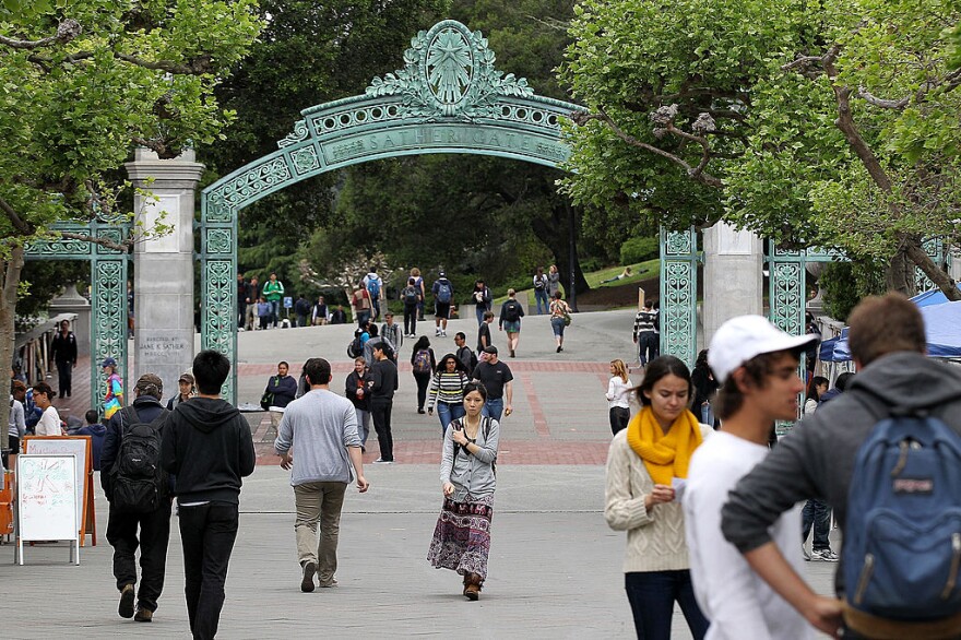 Sather Gate, at the University of California, Berkley.