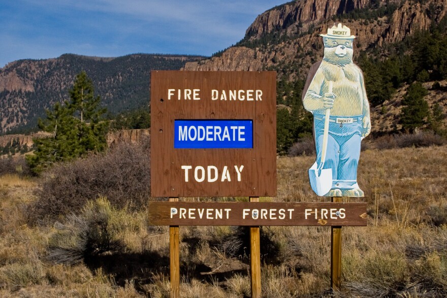 Fire danger sign.