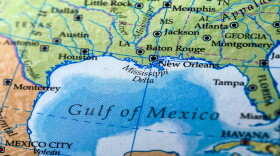 A map showing the Gulf of Mexico