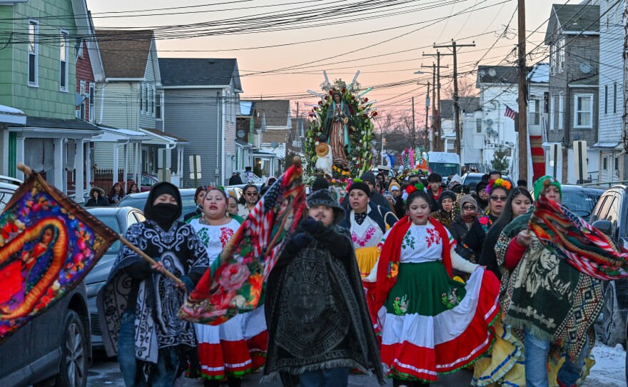 Friday's Our Lady of Guadalupe procession began at the the Vergara home on North Sherman Street in Wilkes-Barre.