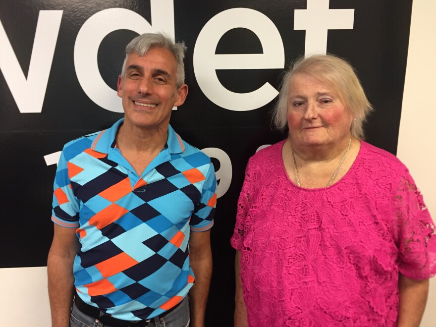 Aimee Stephens (right) and ACLU lawyer Jay Kaplan (left) say the funeral home that fired Stephens after she came out as transgender violated the federal law known as Title VII.