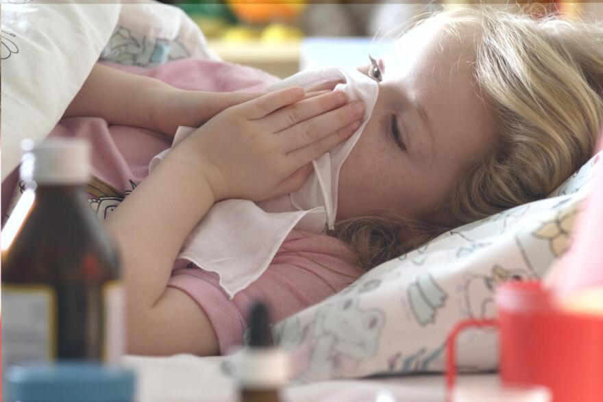 Child sick with flu