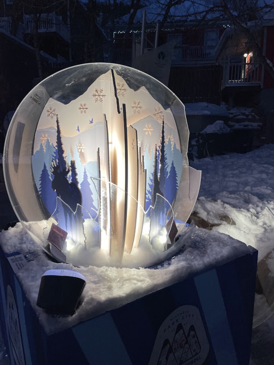 One of two snow globes that were vandalized on Main St. during December