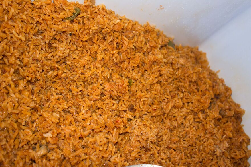 Jolloff rice is a staple of West African cuisine.