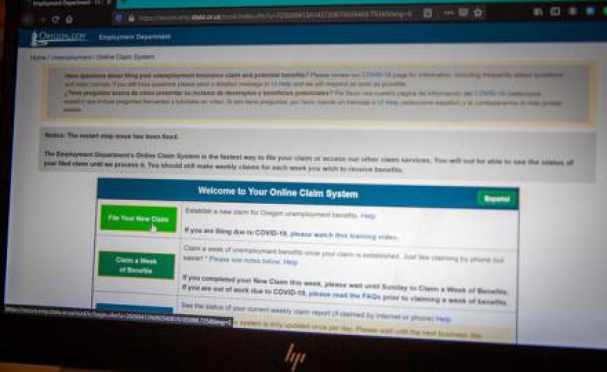 The Oregon Employment Department's Unemployment Insurance online claim system, pictured on Friday, April 17, 2020.