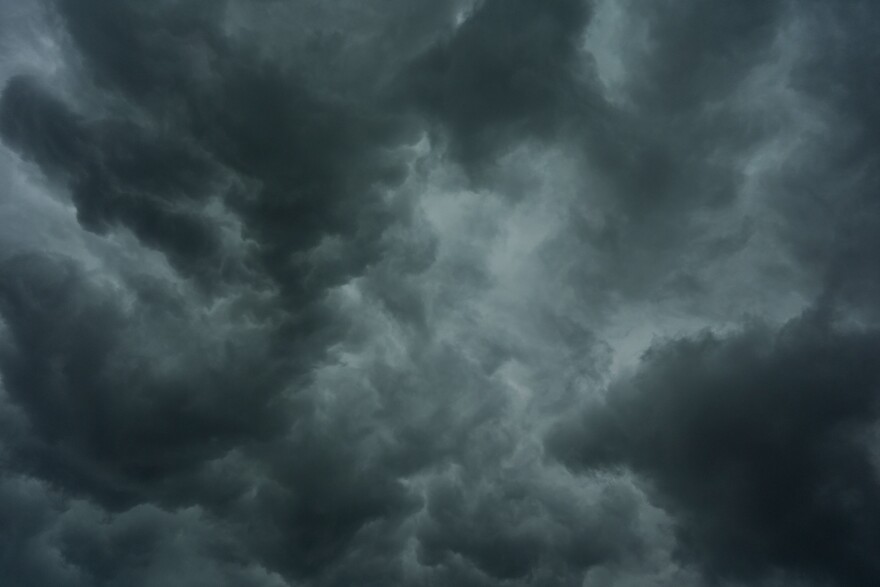 Storm clouds are seen over the Cincinnati Bengals NFL football practice in Cincinnati, Tuesday, Aug. 11, 2026.