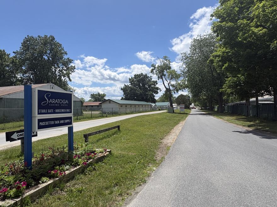 The entrance to the stables at Saratoga Casino Hotel in Saratoga Springs, New York, is seen on Tuesday, June 16, 2026.