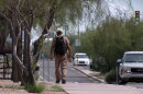 Homeless man walkaway spotlight