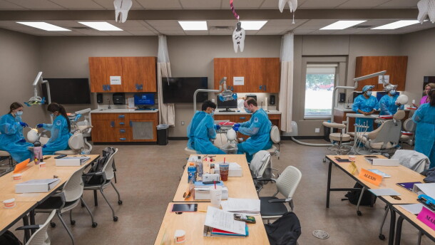 McLennan Community College dental assistant students practice sterilization and infection control during week two of their workforce program on July 22.