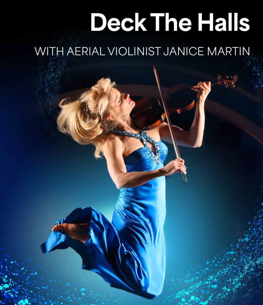 Gulf Coast Symphony Promo for 'Deck the Halls' with Aerial Violinist Janice Martin