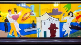 Seattle artist Fay Jones created this mural in the Westlake bus tunnel in the late 1980s.