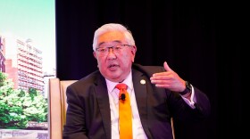 Bexar County Judge Peter Sakai speaks at State of the County event at Henry B. Gonzalez Convention Center on May 21, 2025