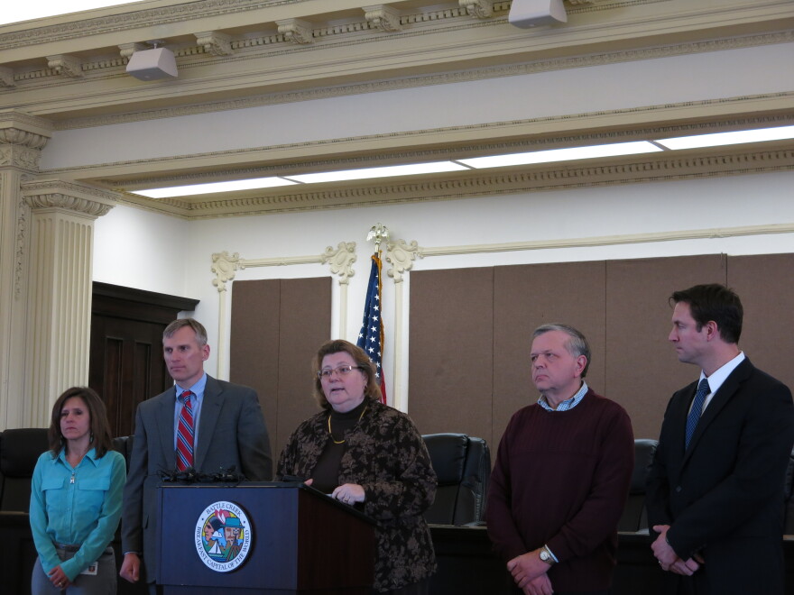 Battle Creek Interim City Manager Susan Bedsole at the Friday press conference where officials announced the investigation.