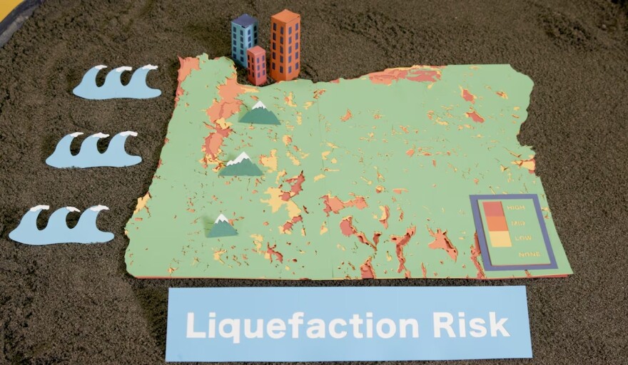 A model illustrates "liquefaction risk"