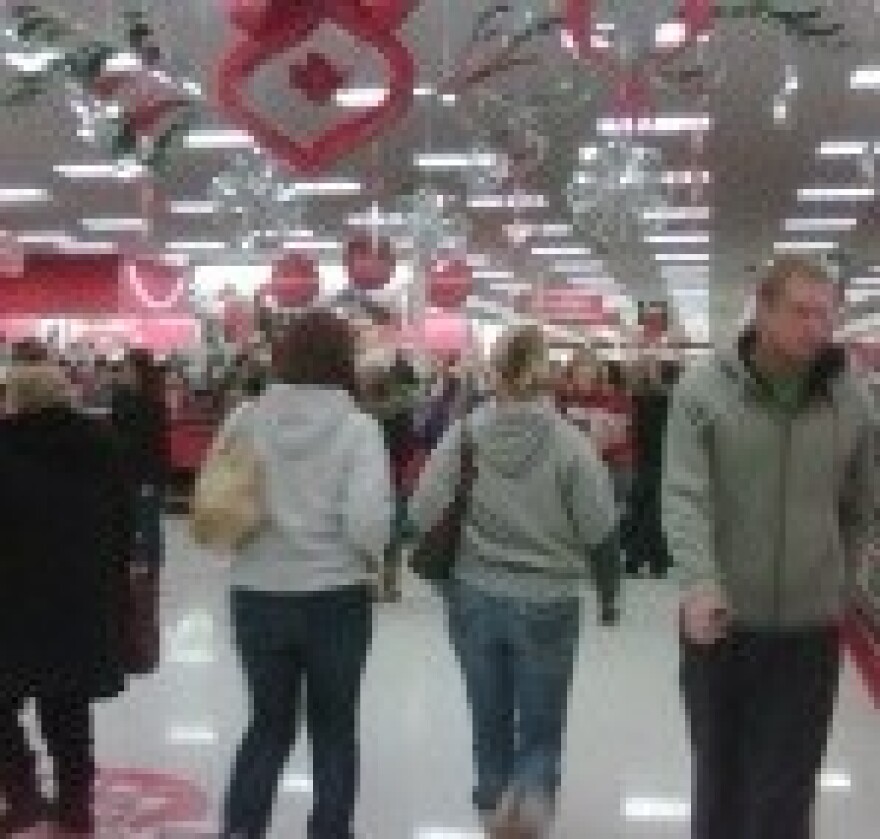 Shoppers at the 101st and Memorial Target Store in Tulsa at 4:15 in the morning.