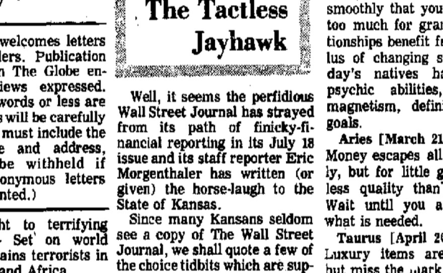 Atchison Daily Globe story from 1973
