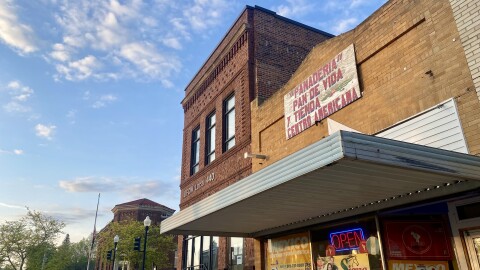 A Central American store sits next to the office of Denison's chapter of the League of United Latin American Citizens on Main Street in Denison.