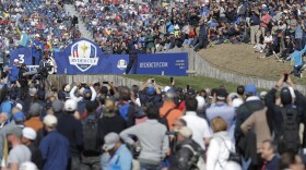 Tiger Woods tees off at the 2018 Ryder Cup in France. The biennial tournament, previously scheduled for this year, has been postponed to 2021.