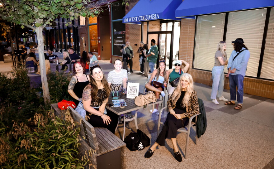 Concertgoers enjoy an original set by local duo Funayūrei.