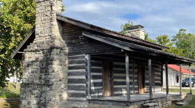 The Casey Cabin in Heritage Park in Potosi, Missouri. Supposed to have been built by Samuel Silvers. Andrew Casey purchased the land and cabin and handed it down through several generations of Caseys. The family donated the cabin to the Mine au Breton Historical Society, which moved and restored it in 2017. Photo by Bill Eddleman.