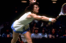 A still image from "Gimme the Ball", a film about tennis icon Billie Jean King.